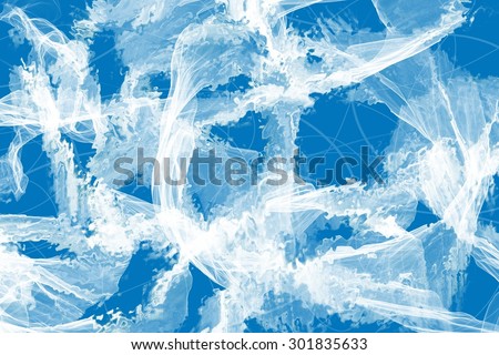 white lines drawing on blue background/white abstract lines/white lines drawing on blue background