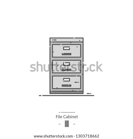 File cabinet - Line color icon