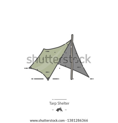 Tarp shelter - Line color icon
