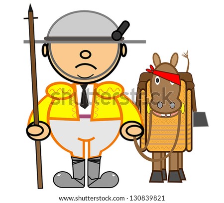 Vector representing Kiki dress of white and gold picador and his horse