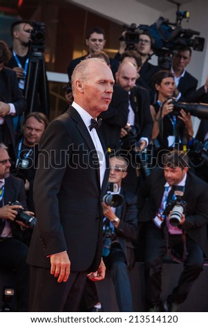 VENICE, ITALY - AUGUST 27: Actor Michael Keaton attends the Opening Ceremony and \'Birdman\' premiere during the 71st Venice Film Festival on August 27, 2014 in Venice, Italy