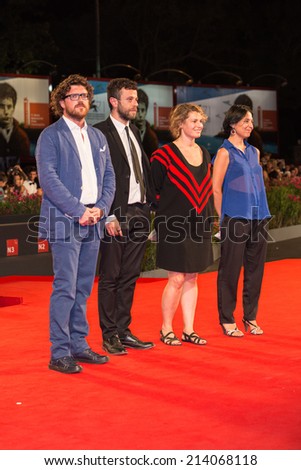 VENICE, ITALY  AUGUST 30: Director Duccio Chiarini, producer Babak Jalali and executive producers Ginevra Elkann and Francesca Zanza from the short film \'Short Skin\' attend the \'The Humbling\' premiere