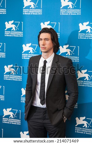 VENICE, ITALY - AUGUST 31: Actor Adam Driver attends the \'Hungry Hearts\' photocall during the 71st Venice Film Festival on August 31, 2014 in Venice, Italy