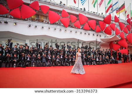 Venice, Italy - 04 September 2015: Francesca Inaudi attends a premiere for \'Black Mass\' during the 72nd Venice Film Festival