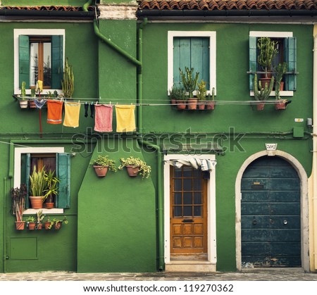 Similar – Image, Stock Photo Old house facade: small window and awning