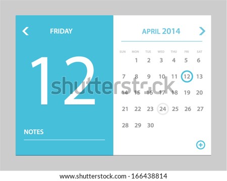 Vector illustration of calendar in flat style