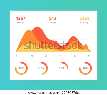 Vector info graphic illustration. Information Graphic Chart in modern flat style