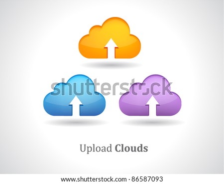 Vector colorful upload cloud