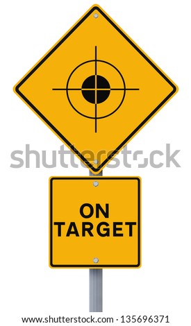 A conceptual road sign on targets or goals. Applicable for business concepts.