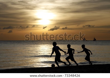 Similar – Image, Stock Photo Boy running on sand dunes