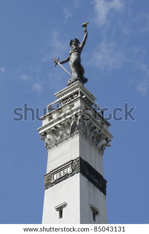 Lady Victory Statue at Monument Circle in Indianapolis