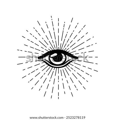 Similar – Image, Stock Photo All seeing eye in gold and peacock blue