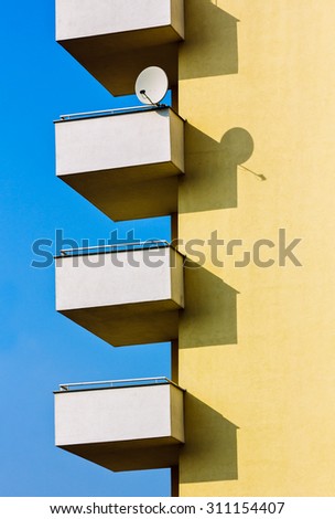 minimalist architecture simple balconies in a vertical row