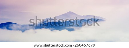 fogged mountains
