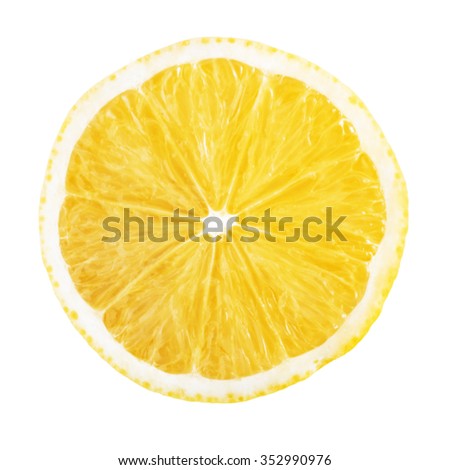 Slice Of Lemon Isolated On White Background Stock Photo 352990976