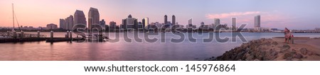 Downtown City of San Diego, Southern California, Sunset