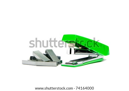 A small size stapler used quite frequently in business work.