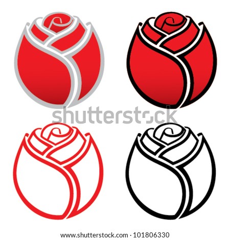 Isolated rose icons – vector illustration