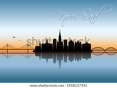 Novi Sad skyline - Serbia - vector illustration