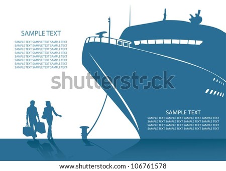 Cruise ship background - vector illustration