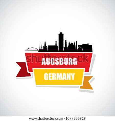 Augsburg skyline - Germany - vector illustration