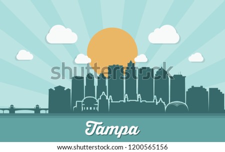 Tampa skyline - Florida - United States of America - USA - vector illustration