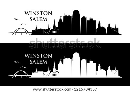 Winston - Salem skyline - North Carolina, United States of America, USA - vector illustration