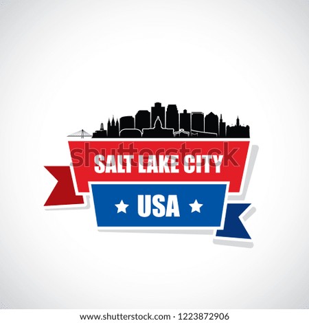 Salt Lake City skyline - Utah, United States of America, USA - vector illustration