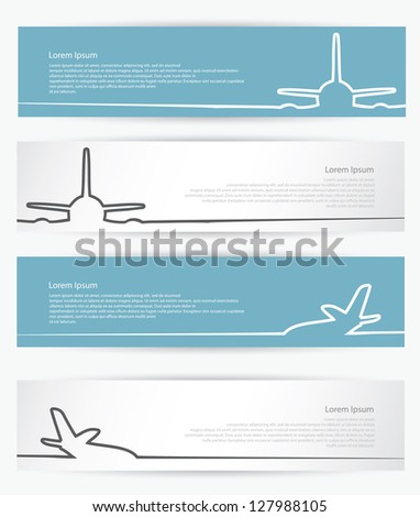 Airplane banners - vector illustration