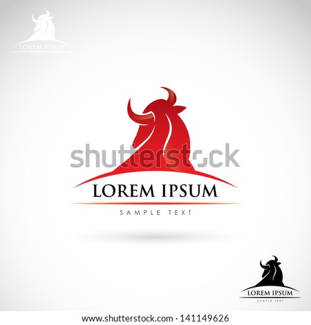 Bull label - vector illustration