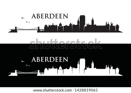 Aberdeen skyline - Scotland, United Kingdom, UK, Great Britain - vector illustration