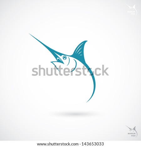 Marlin fish sign - vector illustration