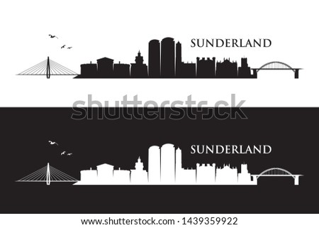 Sunderland skyline - England, United Kingdom, UK, Great Britain - vector illustration