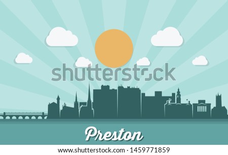 Preston skyline - England, United Kingdom, UK, Great Britain - vector illustration