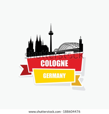 Cologne ribbon banner - vector illustration