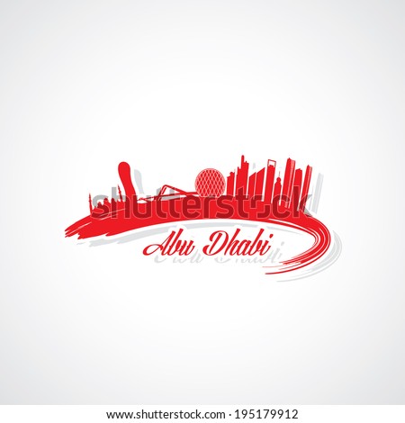 Abu Dhabi skyline symbol - vector illustration