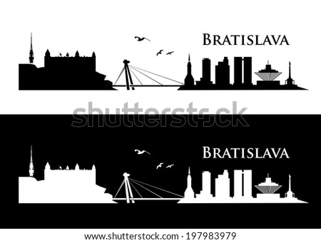 Bratislava skyline - vector illustration