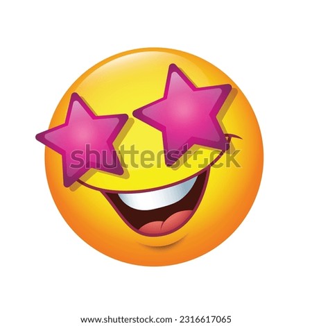 Star Struck emoticon, Grinning Face with Star Eyes - emoji - vector illustration