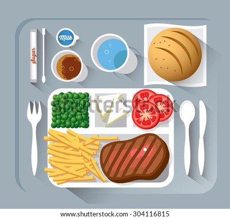 Airplane lunch - vector illustration