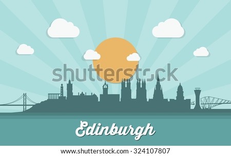 Edinburgh skyline - vector illustration