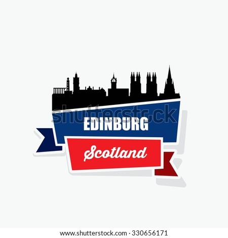 Edinburgh ribbon banner - vector illustration
