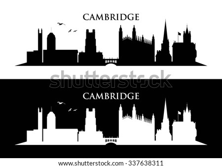Cambridge UK skyline - vector illustration