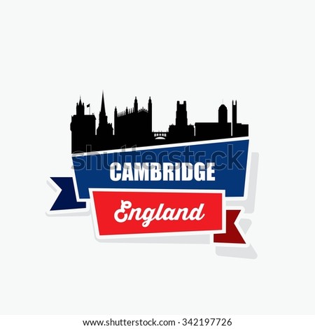 Cambridge UK skyline - vector illustration
