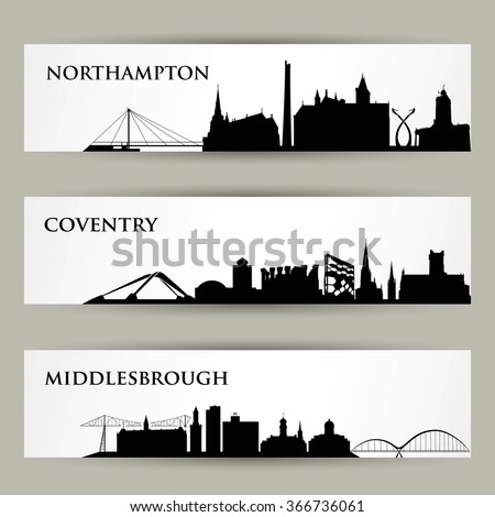 United Kingdom city skylines - vector illustration