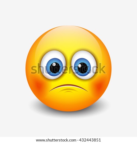 Cute Sad Emoticon, Emoji, Smiley - Vector Illustration - 432443851 ...