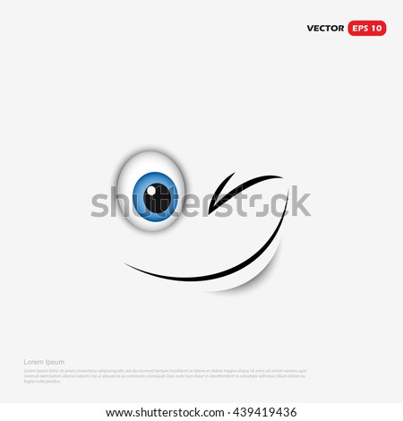 Winking smiley face - vector illustration