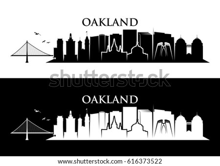 Oakland skyline - California - vector illustration