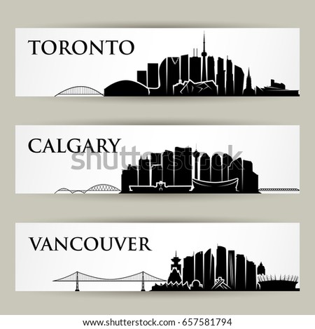 Canada cities skylines - vector illustration