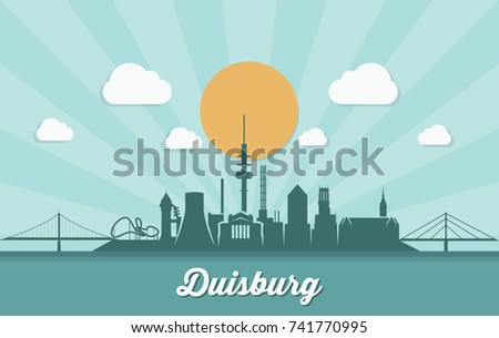 Duisburg skyline - Germany - vector illustration
