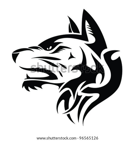 Wolf Head - Tribal Tattoo Illustration - 96565126 : Shutterstock